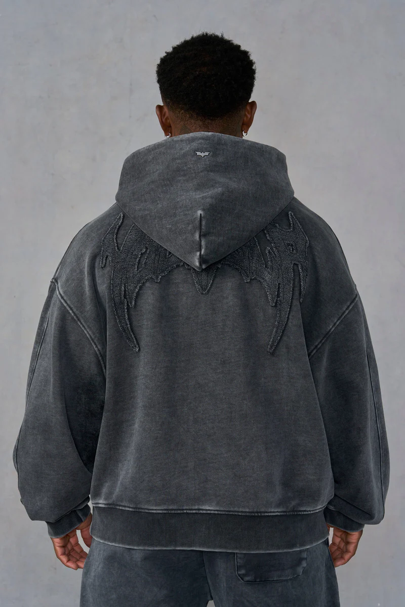 Batman Stealth Hoodie (Grey Wash) vista 3