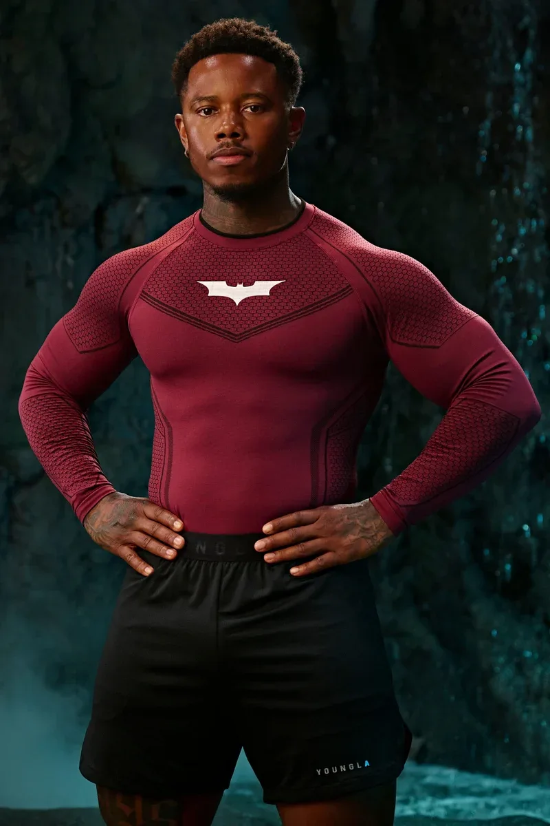 Batman Compression Longsleeve (Burgundy)